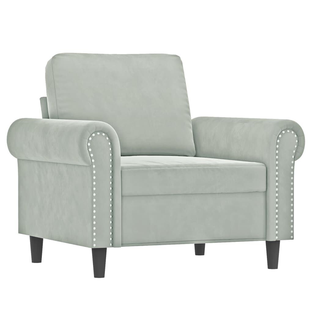 4 Piece Sofa Set with Pillows Light Grey Velvet Price