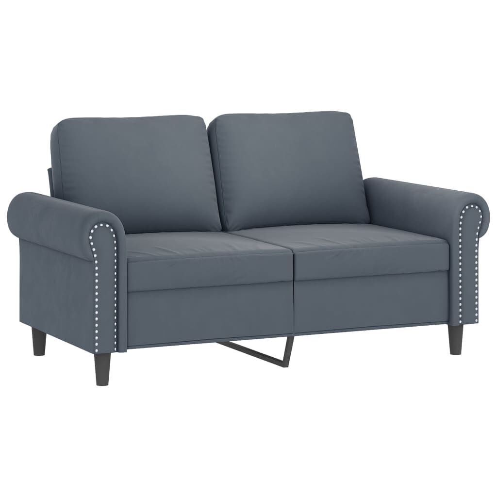 2 Piece Sofa Set with Pillows Dark Grey Velvet Price