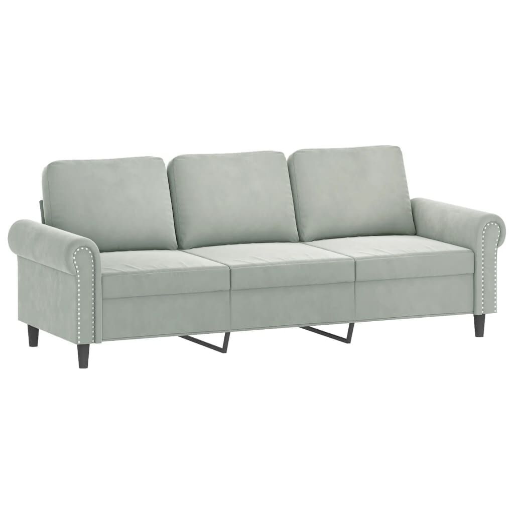 2 Piece Sofa Set with Pillows Light Grey Velvet Price