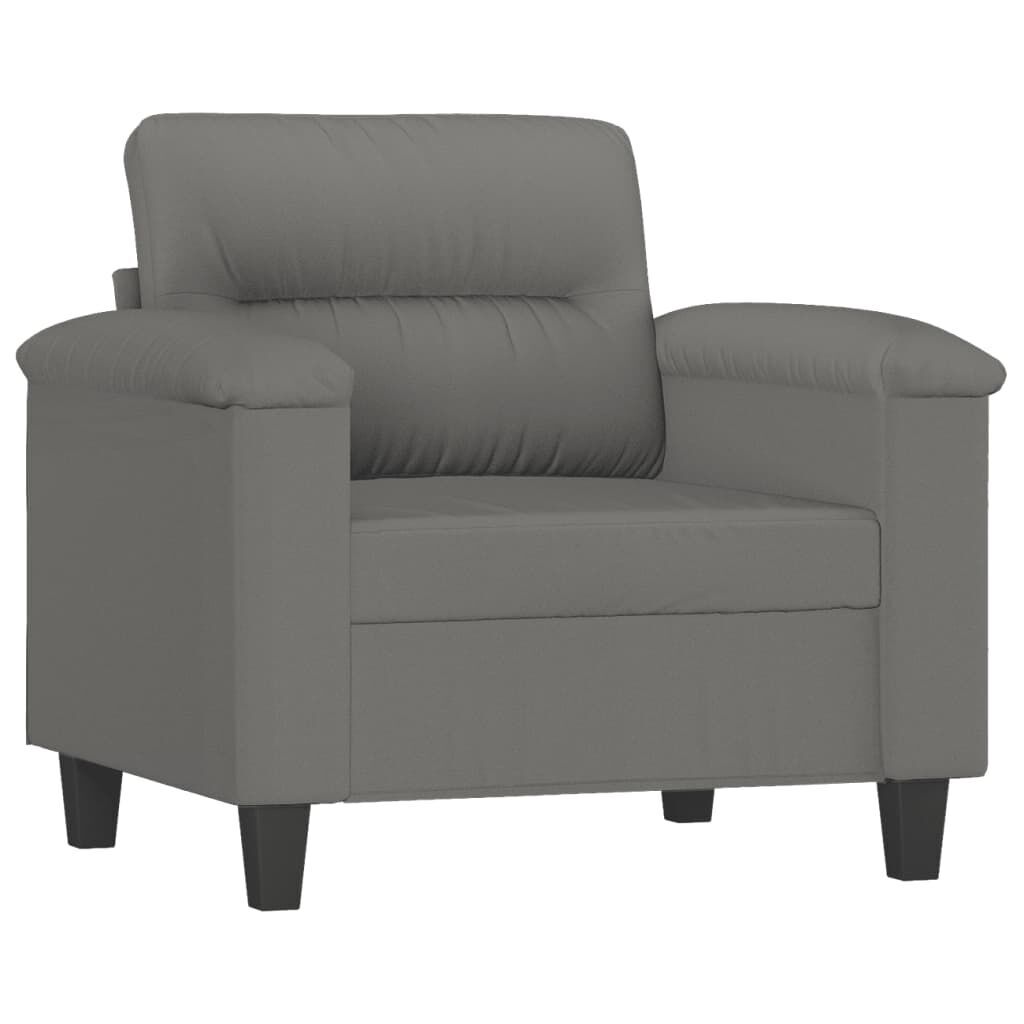 3 Piece Sofa Set with Cushions Dark Grey Microfibre Fabric Price