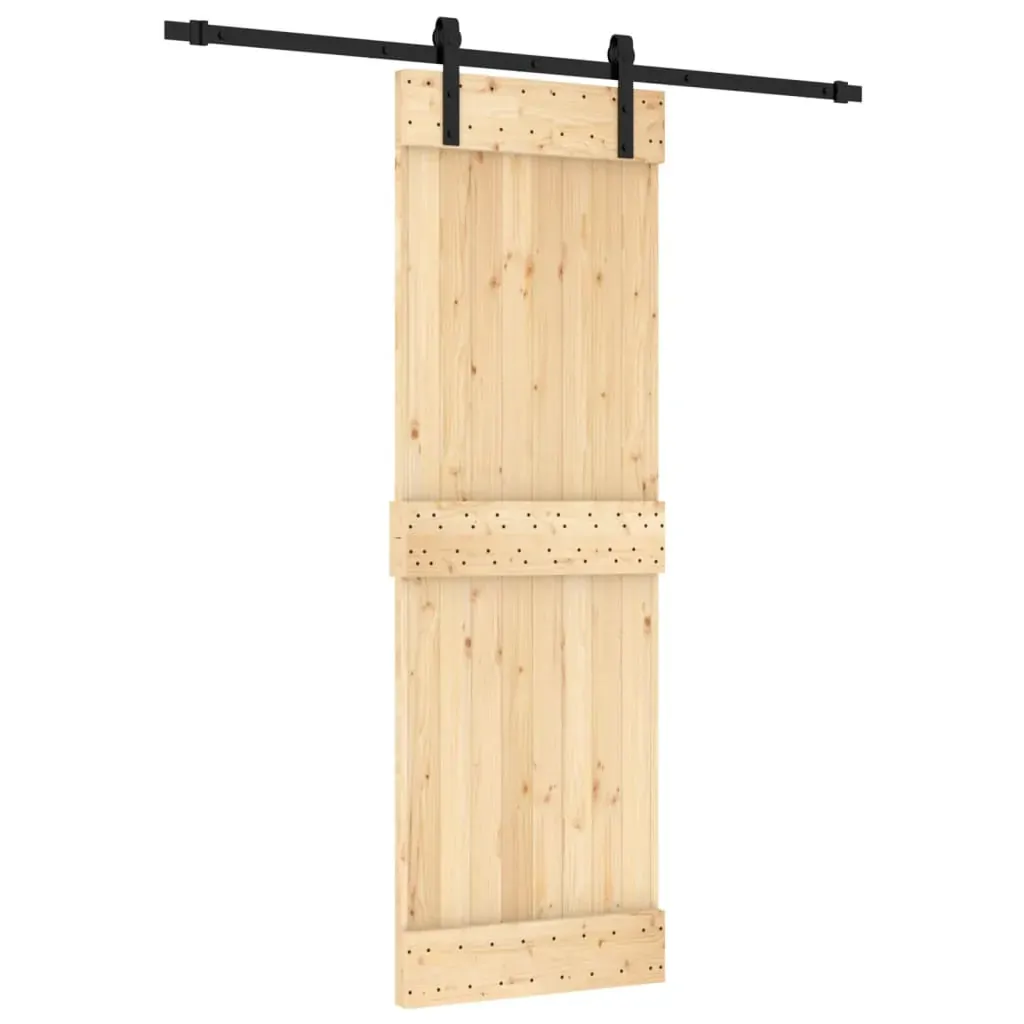 Sliding Door with Hardware Set 70x210 cm Solid Wood Pine Price