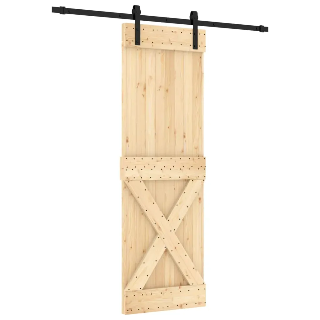 Sliding Door with Hardware Set 70x210 cm Solid Wood Pine Price