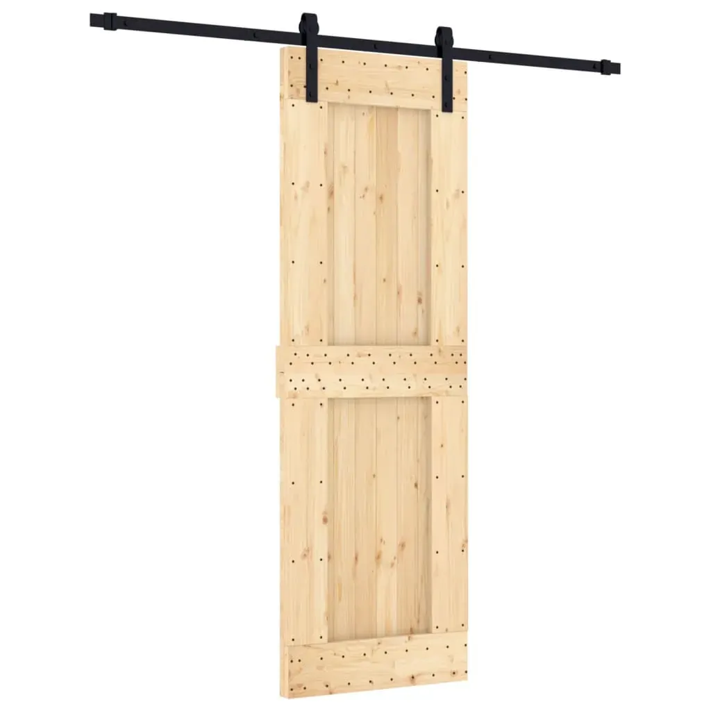Sliding Door with Hardware Set 70x210 cm Solid Wood Pine Price