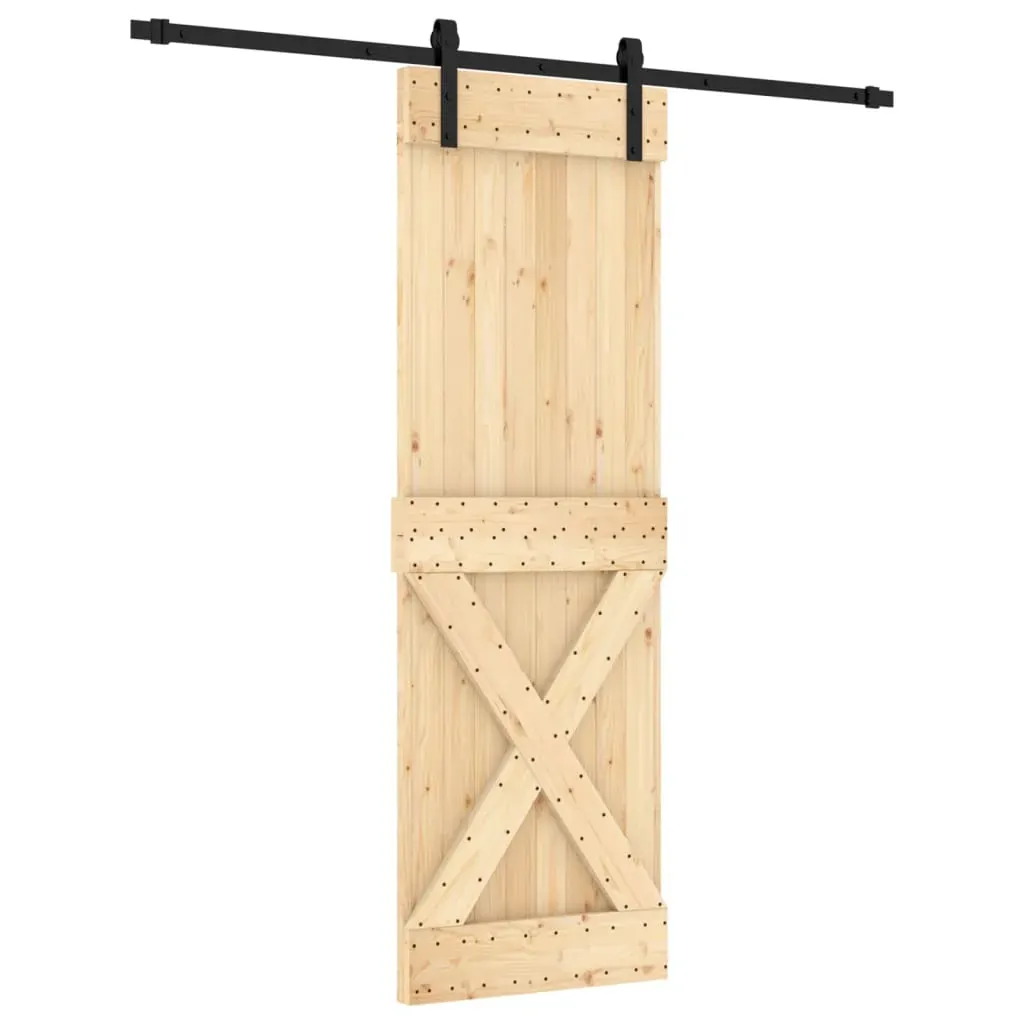 Sliding Door with Hardware Set 70x210 cm Solid Wood Pine Price