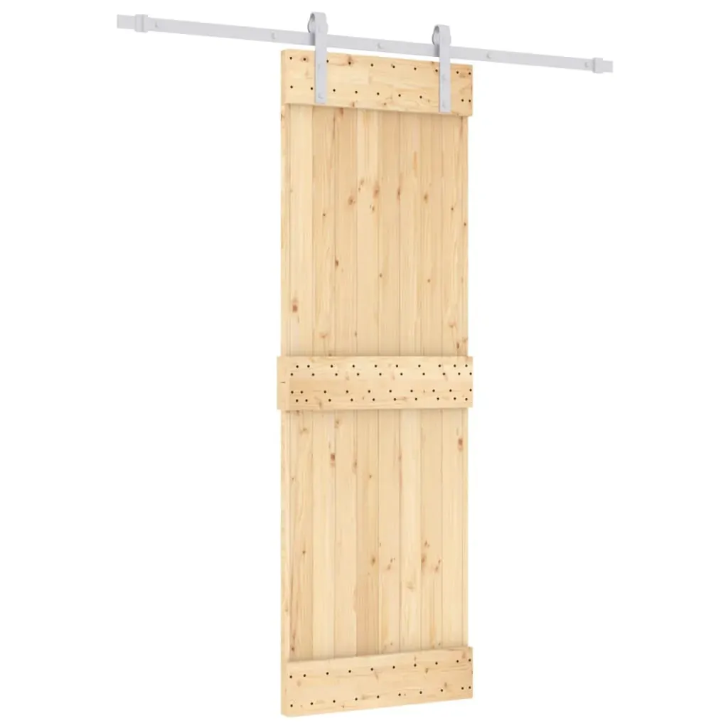 Sliding Door with Hardware Set 70x210 cm Solid Wood Pine Price