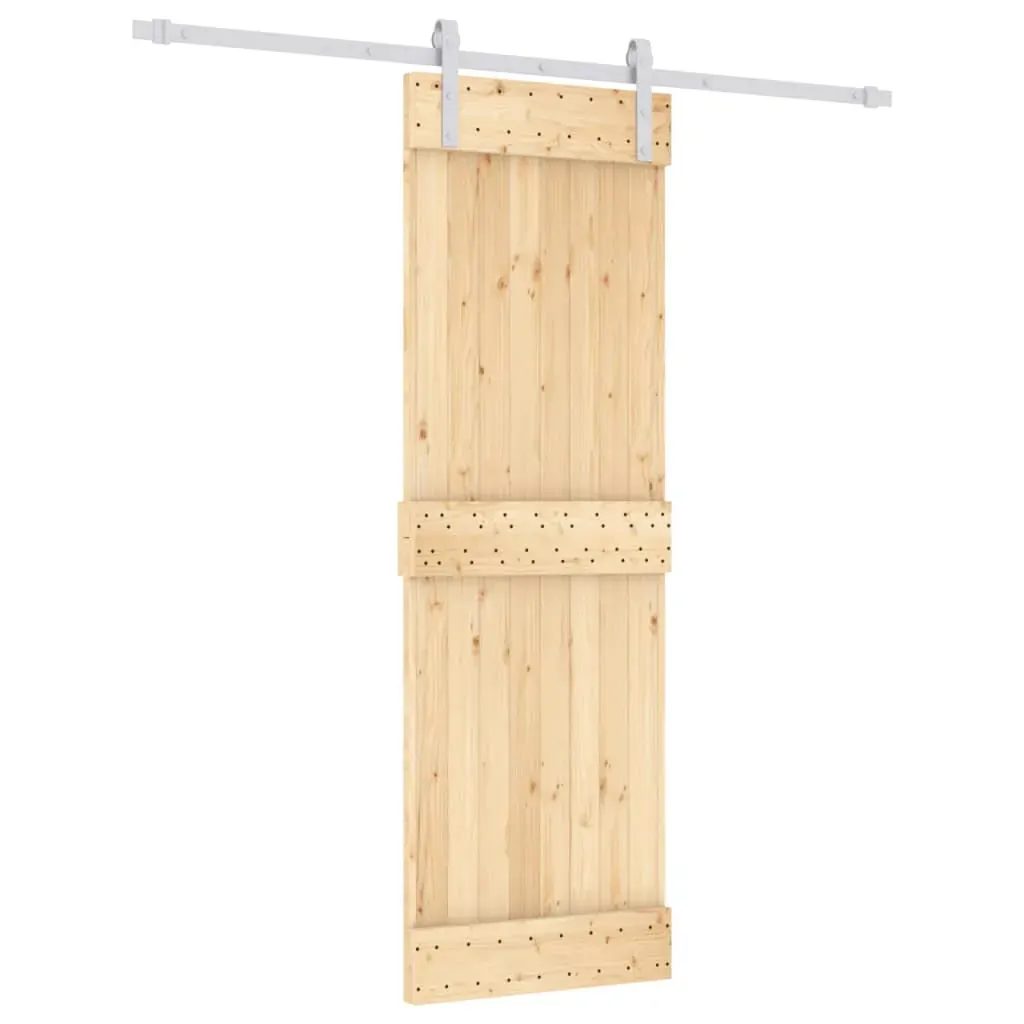 Sliding Door with Hardware Set 70x210 cm Solid Wood Pine Price