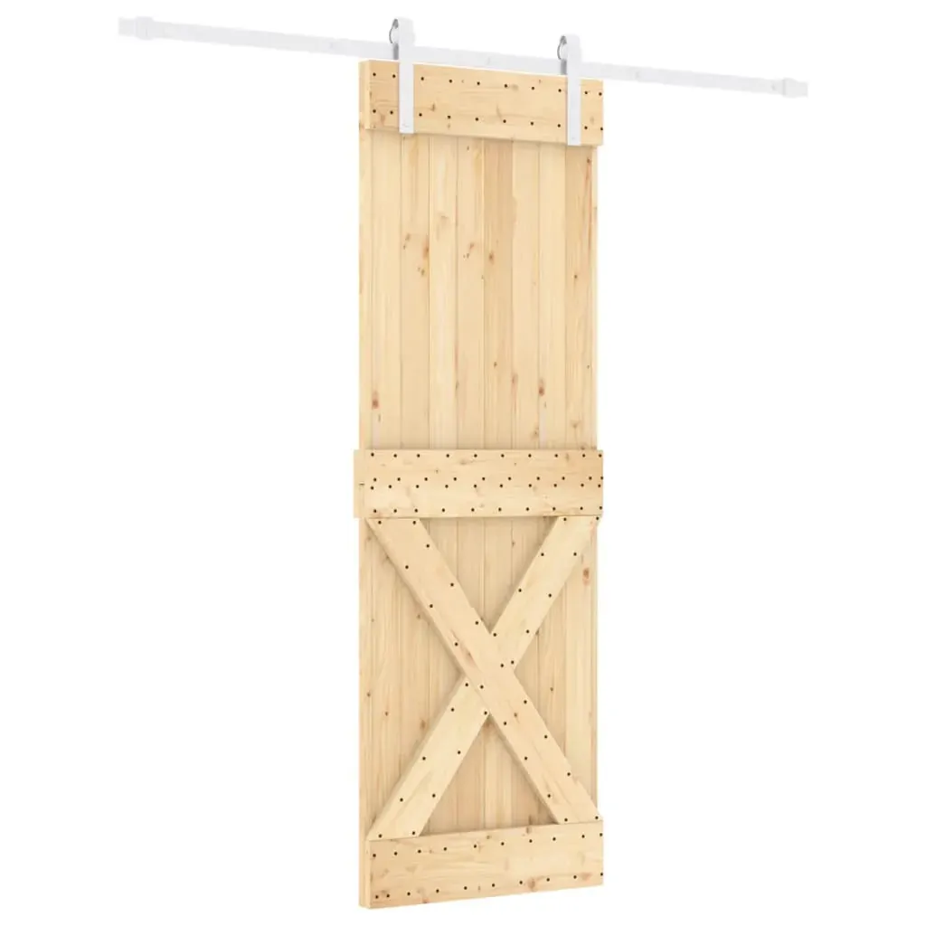 Sliding Door with Hardware Set 70x210 cm Solid Wood Pine Price