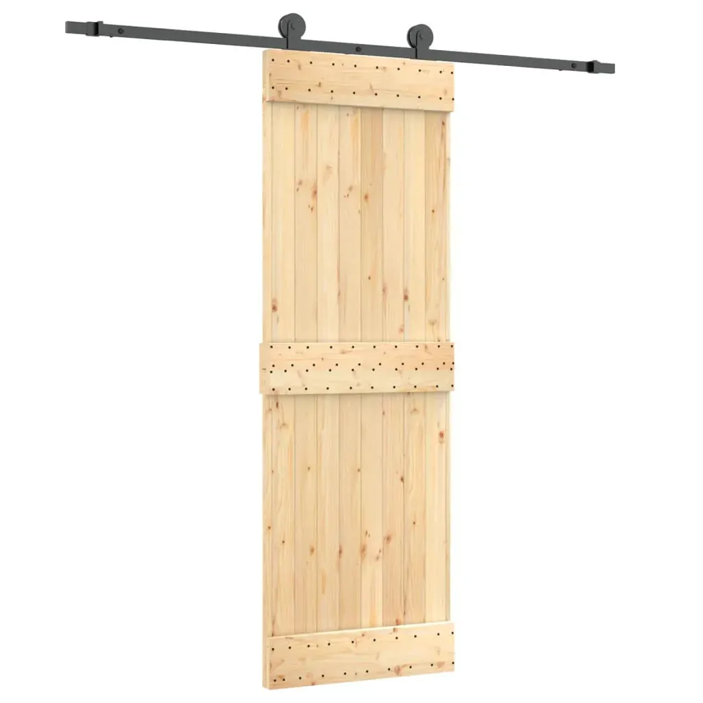 Sliding Door with Hardware Set 70x210 cm Solid Wood Pine Price