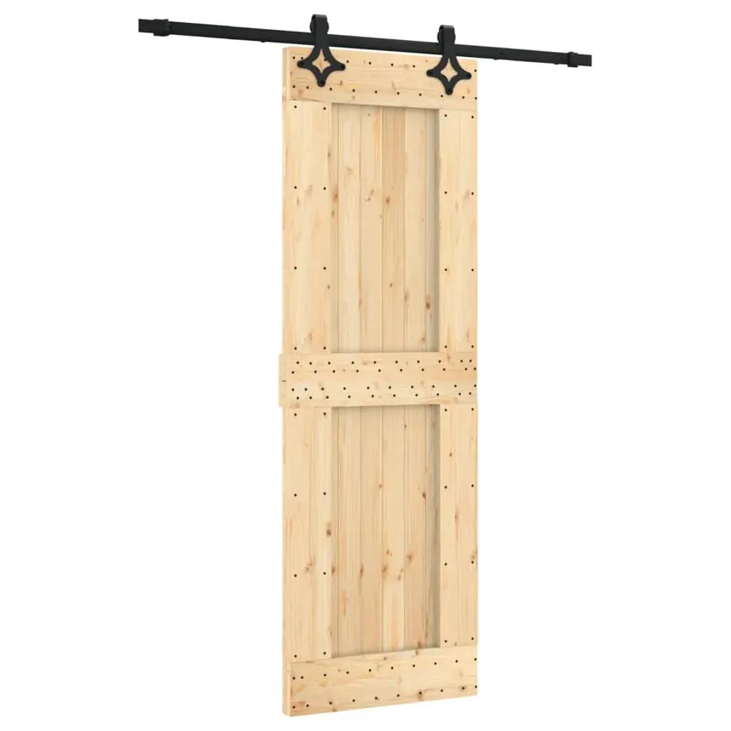 Sliding Door with Hardware Set 70x210 cm Solid Wood Pine Price