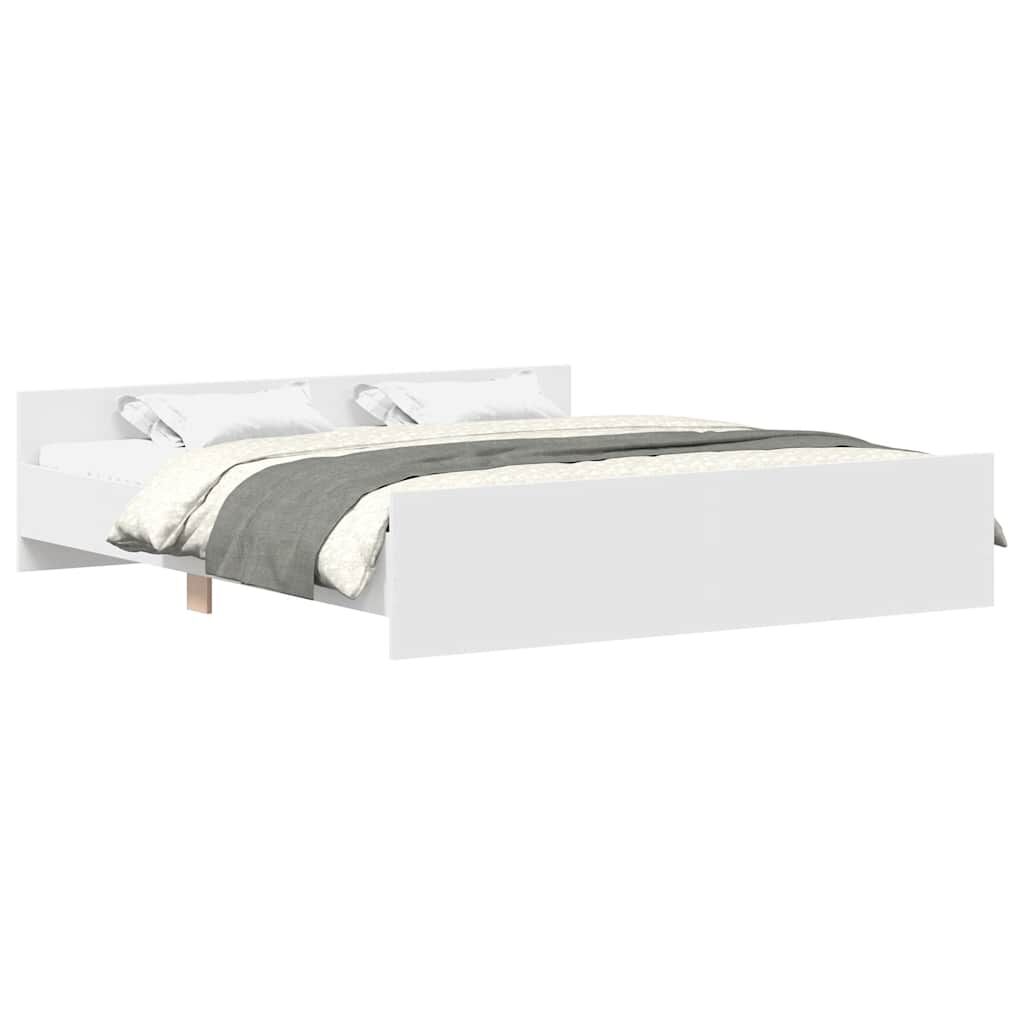 Bed Frame without Mattress White 183x203 cm King Price
