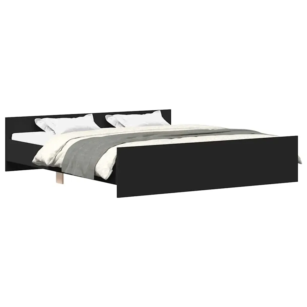 Bed Frame without Mattress Black 183x203 cm King Price