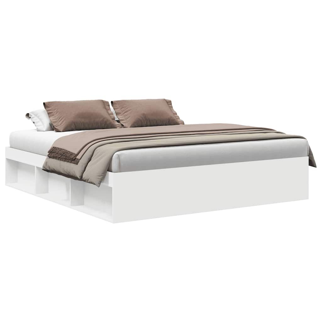 Bed Frame without Mattress White 183x203 cm King Price