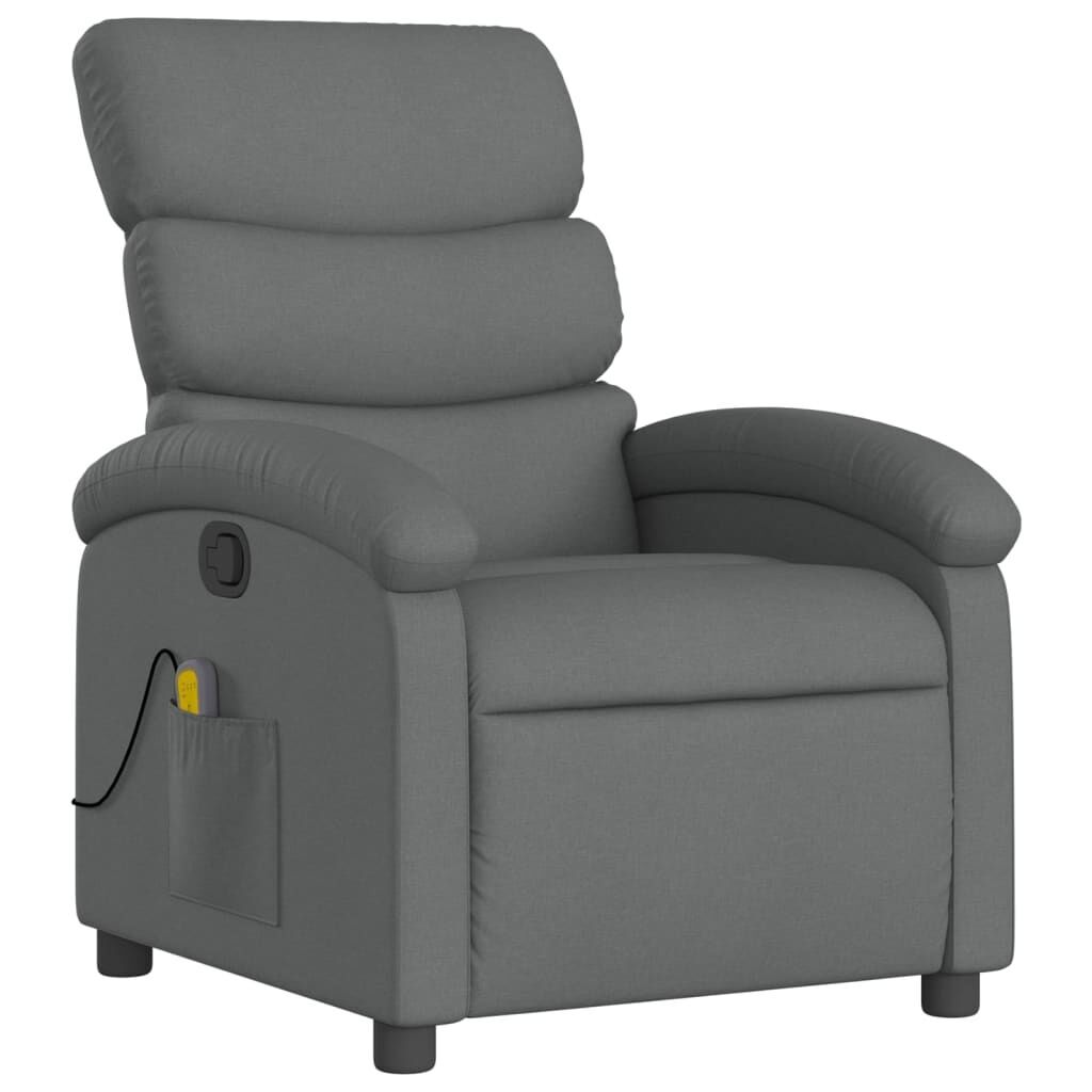 Massage Recliner Chair Dark Grey Fabric Price