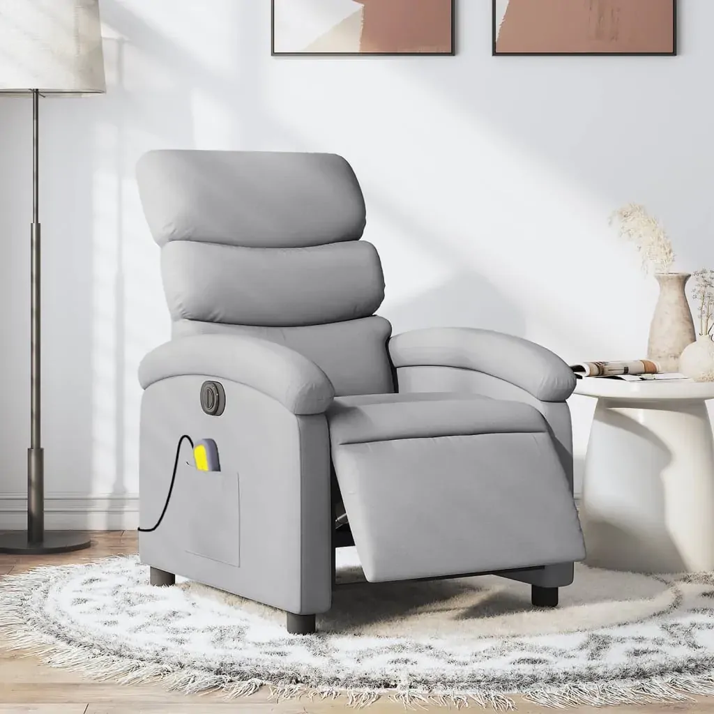 Electric Massage Recliner Chair Light Grey Fabric Price