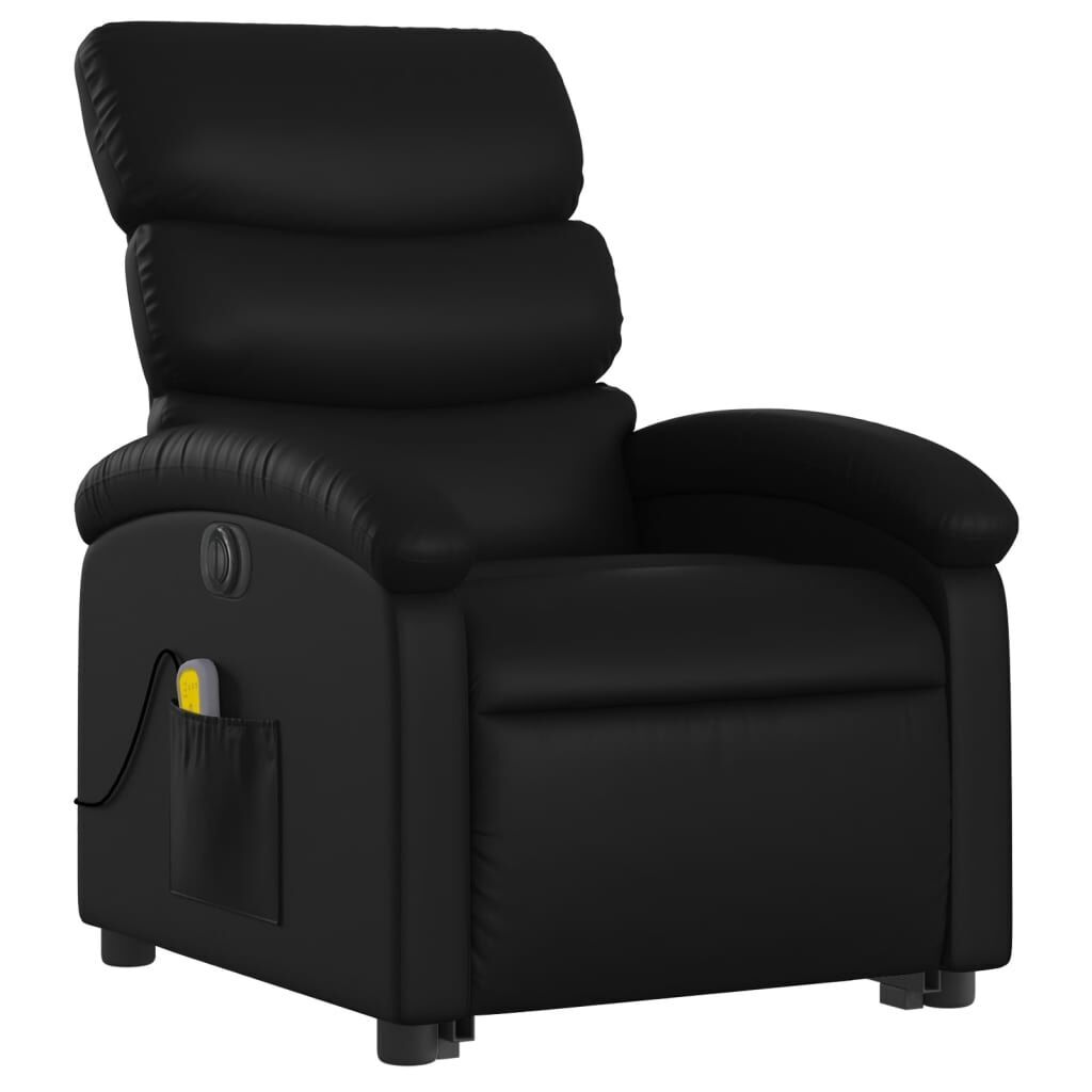 Electric Stand up Massage Recliner Chair Black Faux Leather Price