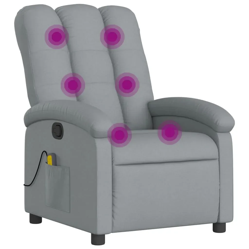 Massage Recliner Chair Light Grey Fabric Price