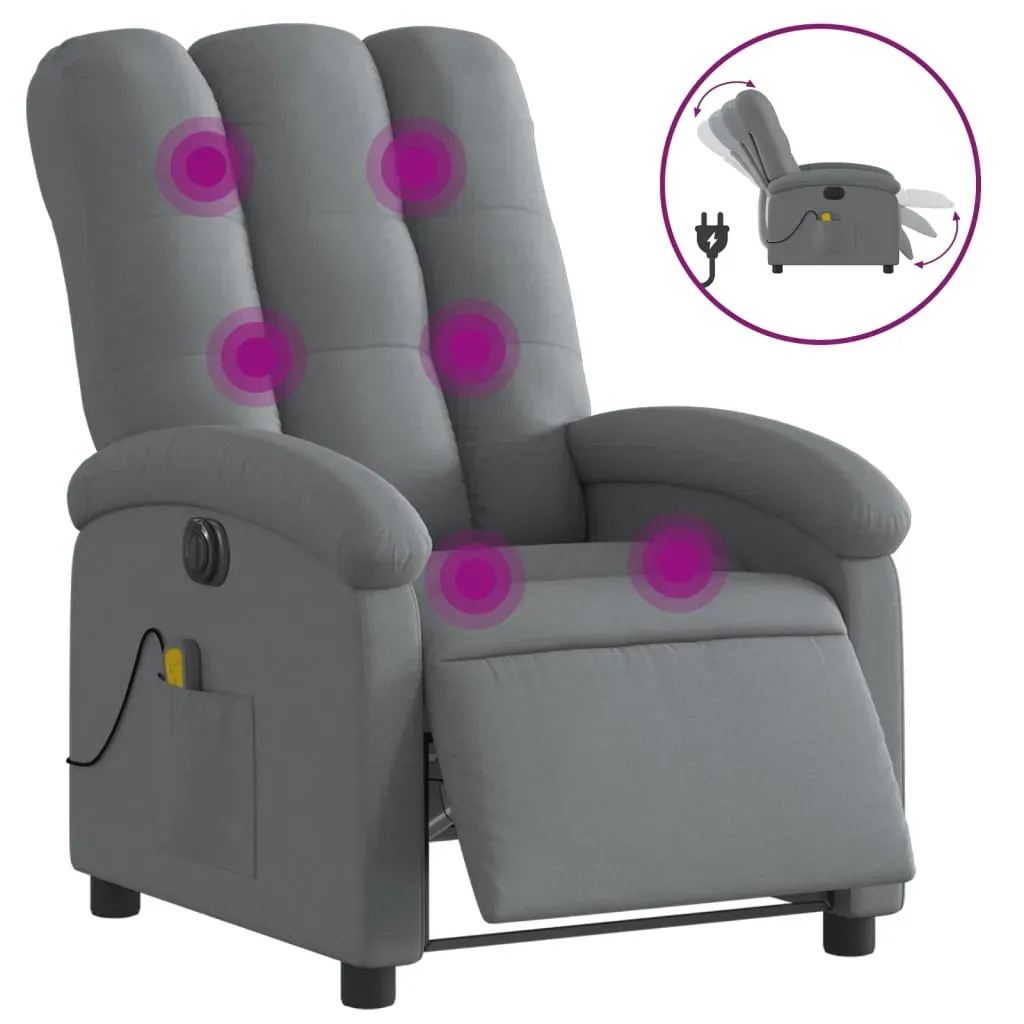 Electric Massage Recliner Chair Dark Grey Fabric Price