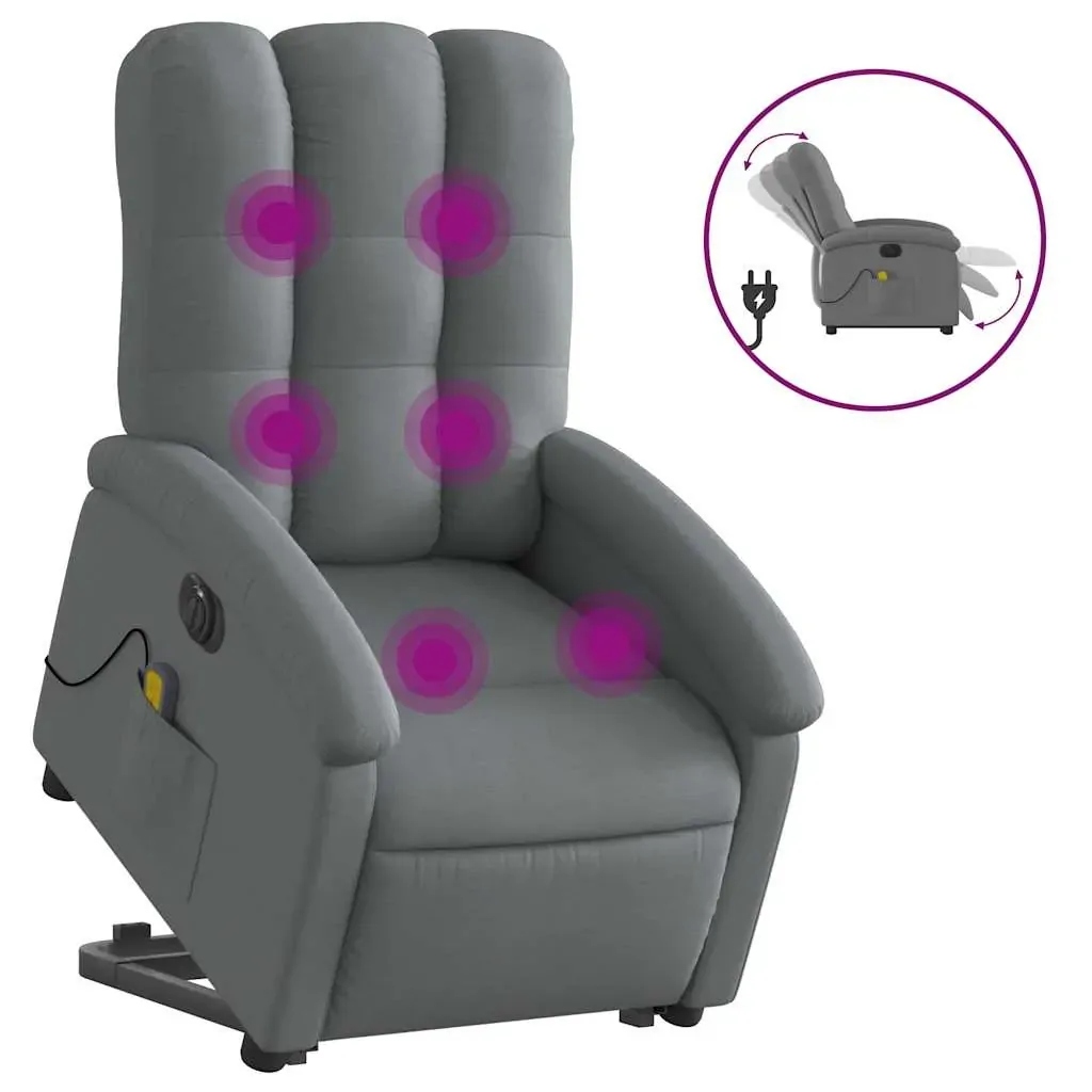 Electric Stand up Massage Recliner Chair Dark Grey Fabric Price