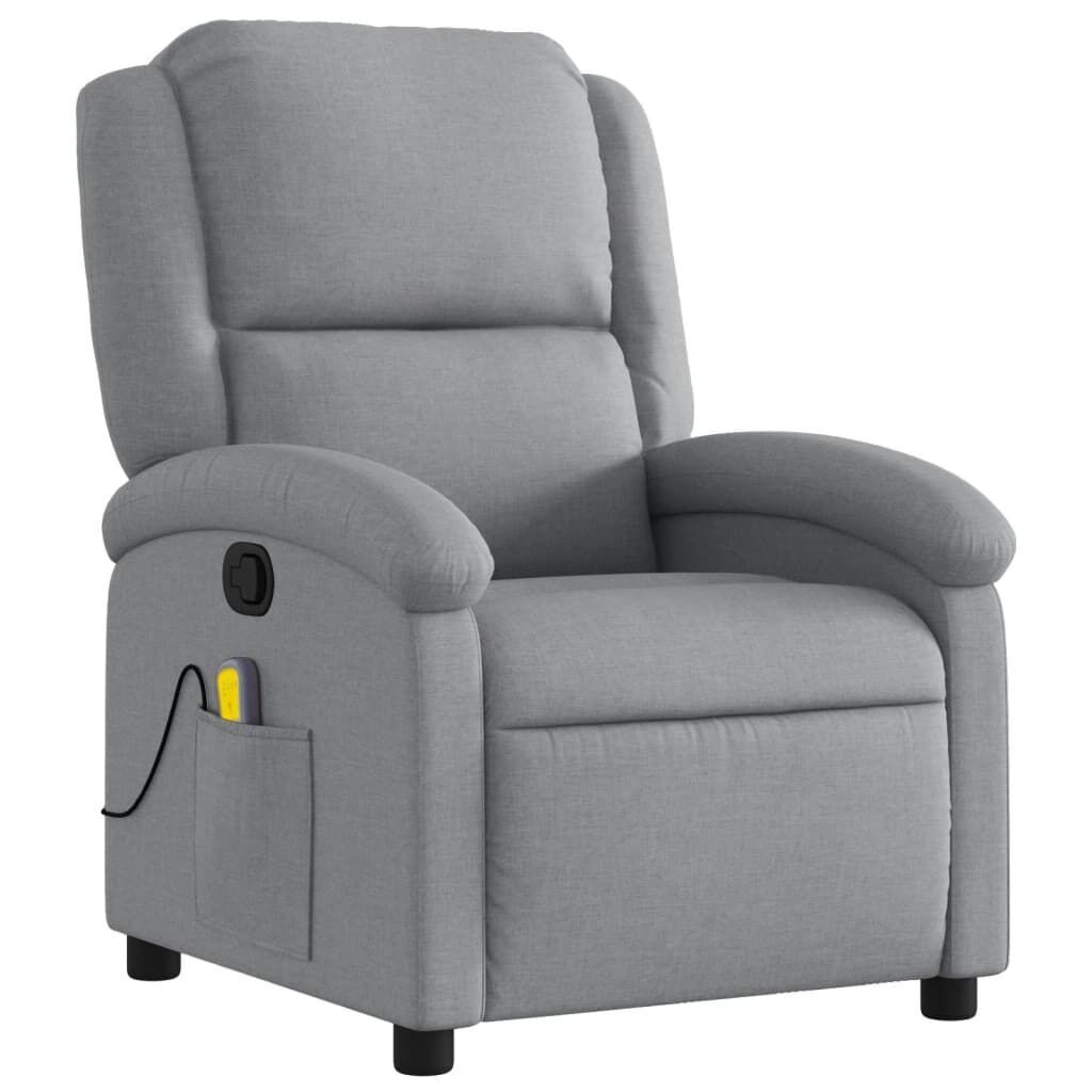 Massage Recliner Chair Light Grey Fabric Price