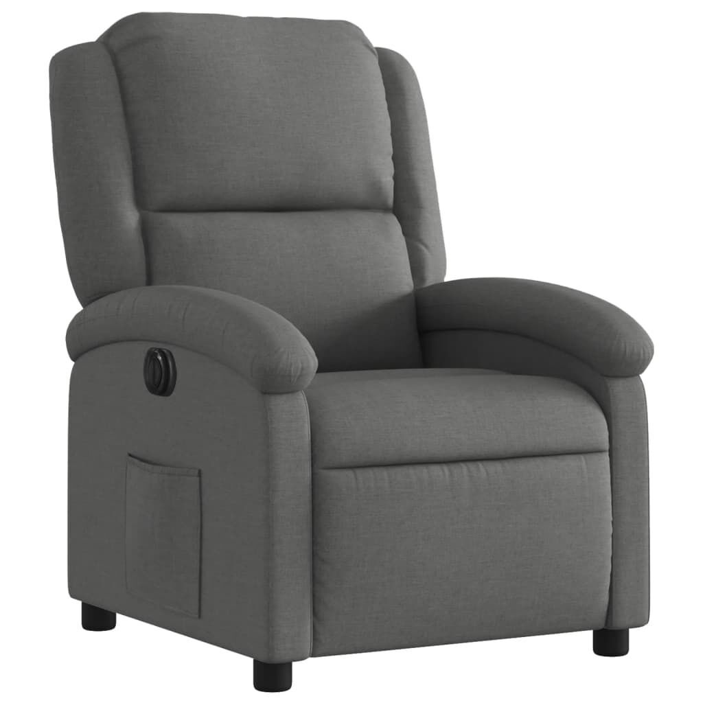 Electric Recliner Chair Dark Grey Fabric Price