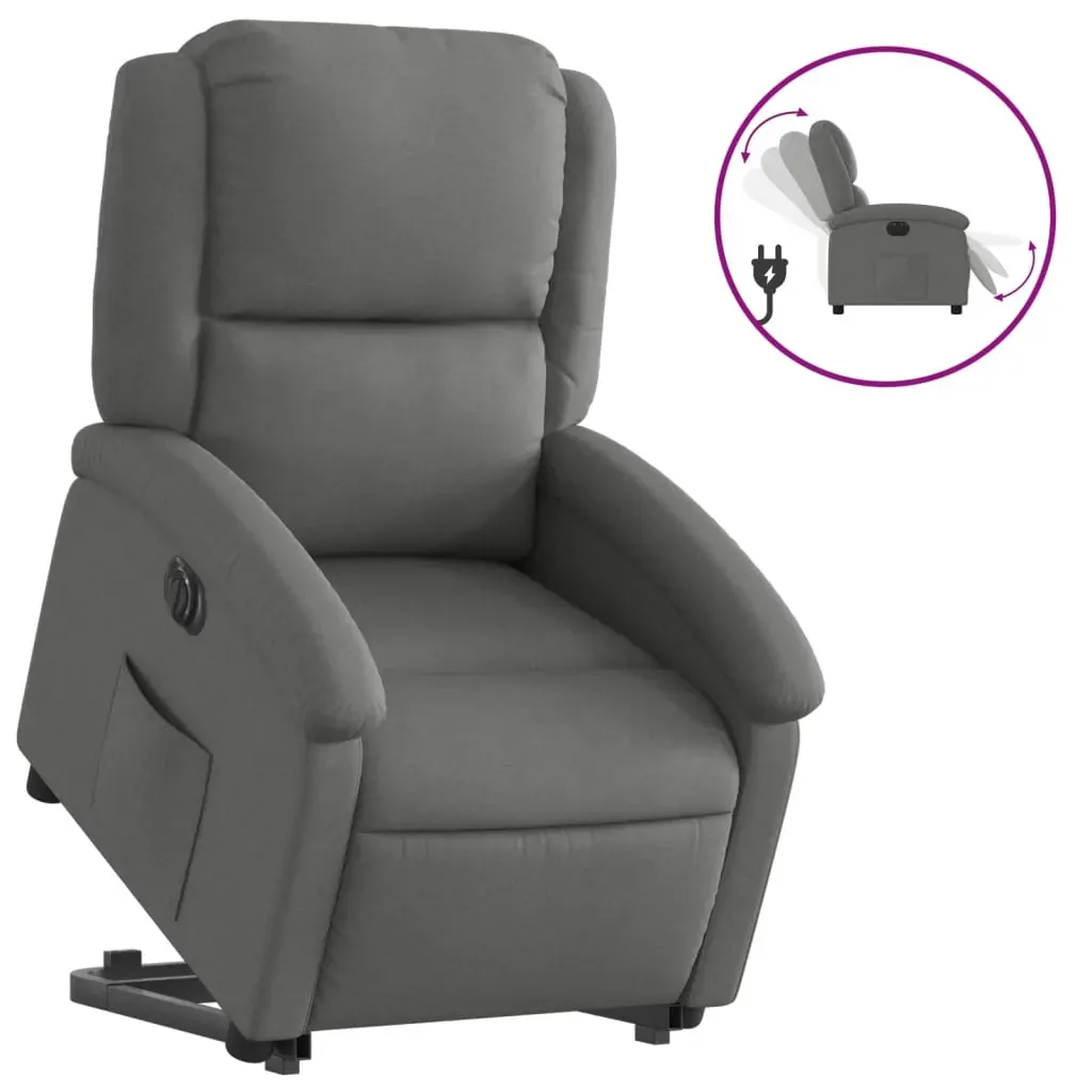 Electric Stand up Recliner Chair Dark Grey Fabric Price