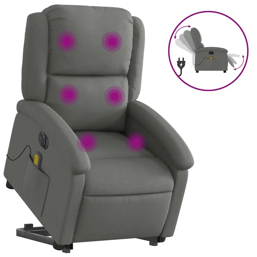 Electric Stand up Massage Recliner Chair Dark Grey Fabric Price