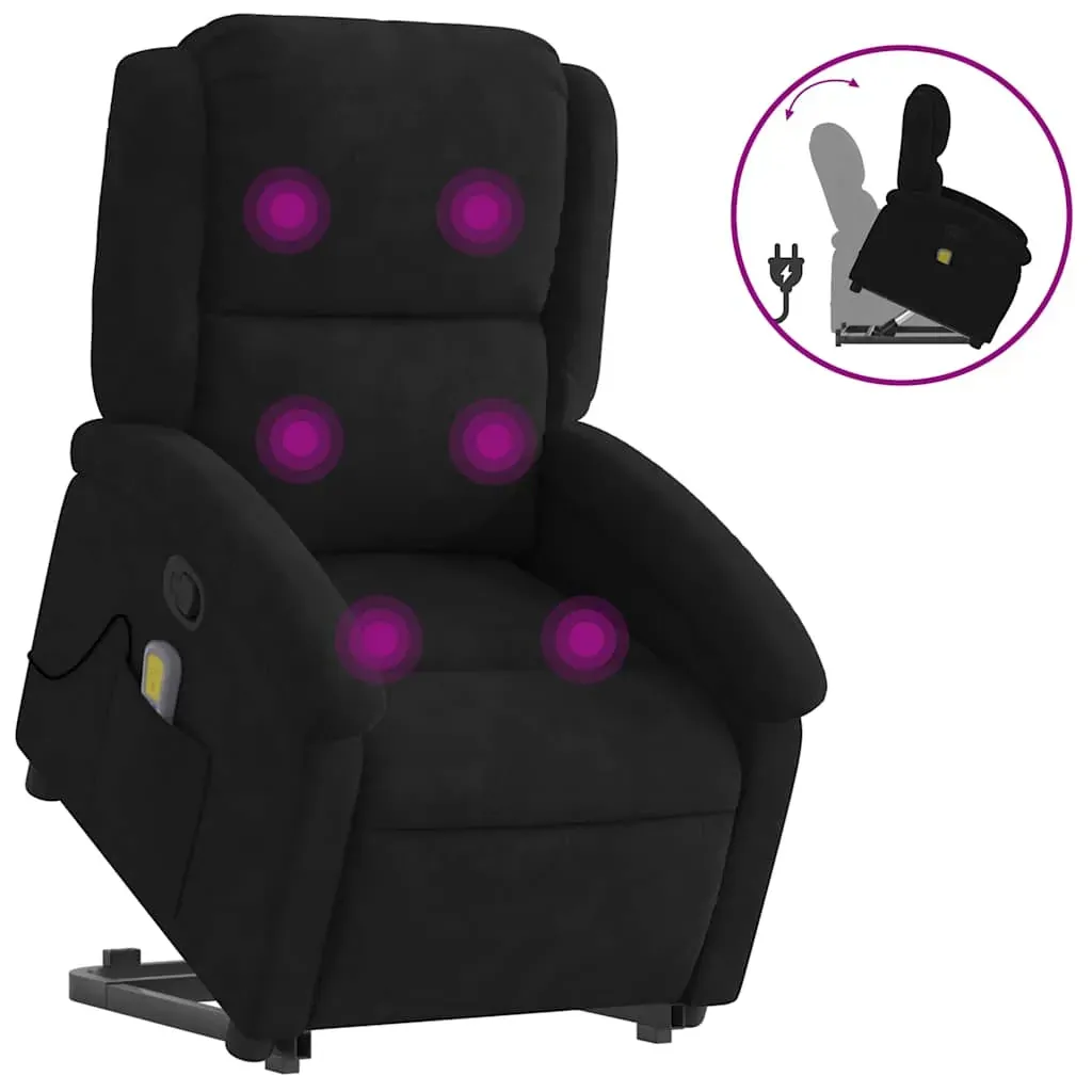 Stand up Massage Recliner Chair Black Velvet Price