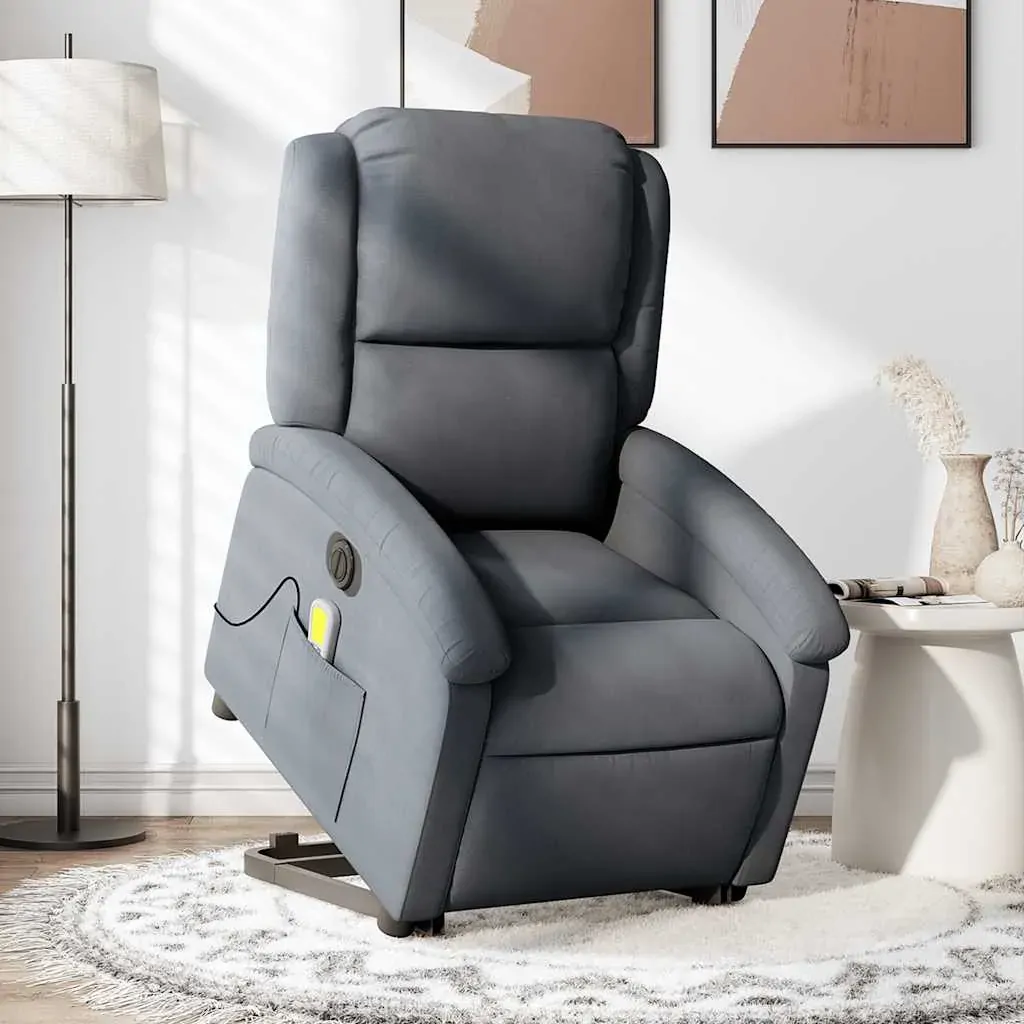 Electric Stand up Massage Recliner Chair Dark Grey Velvet Price
