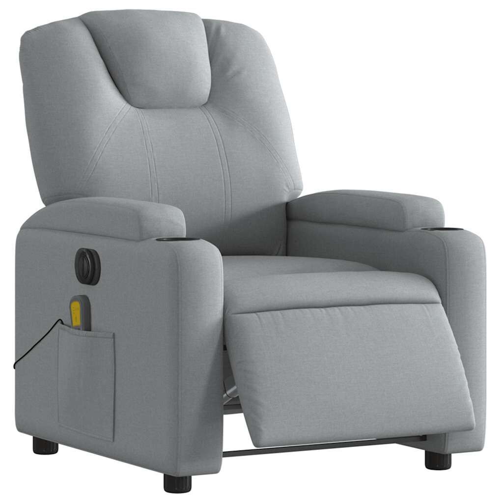 Electric Massage Recliner Chair Light Grey Fabric Price