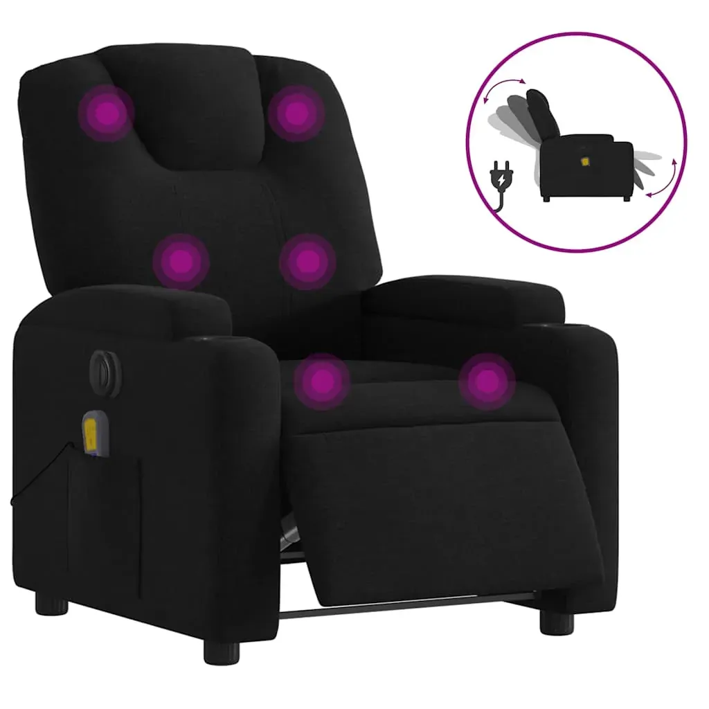 Electric Massage Recliner Chair Black Fabric Price