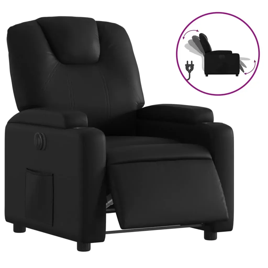 Electric Recliner Chair Black Faux Leather Price