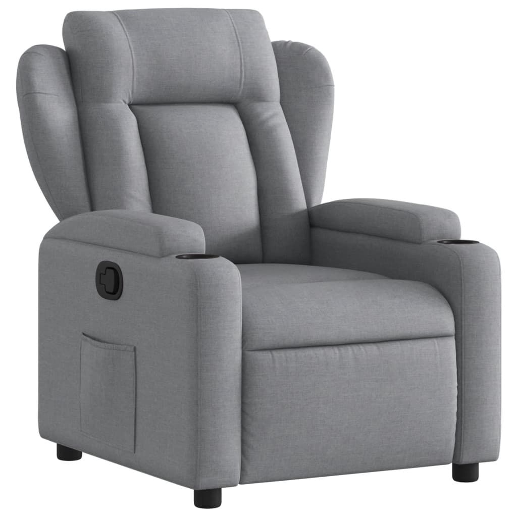 Recliner Chair Light Grey Fabric Price