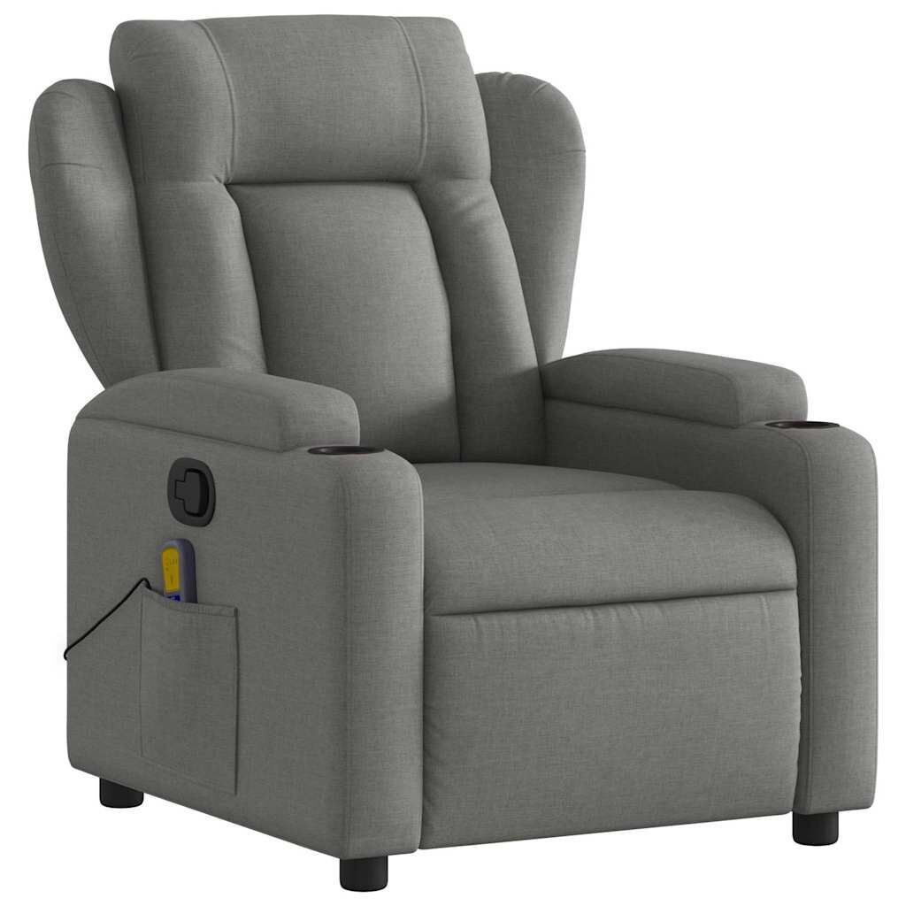 Massage Recliner Chair Dark Grey Fabric Price