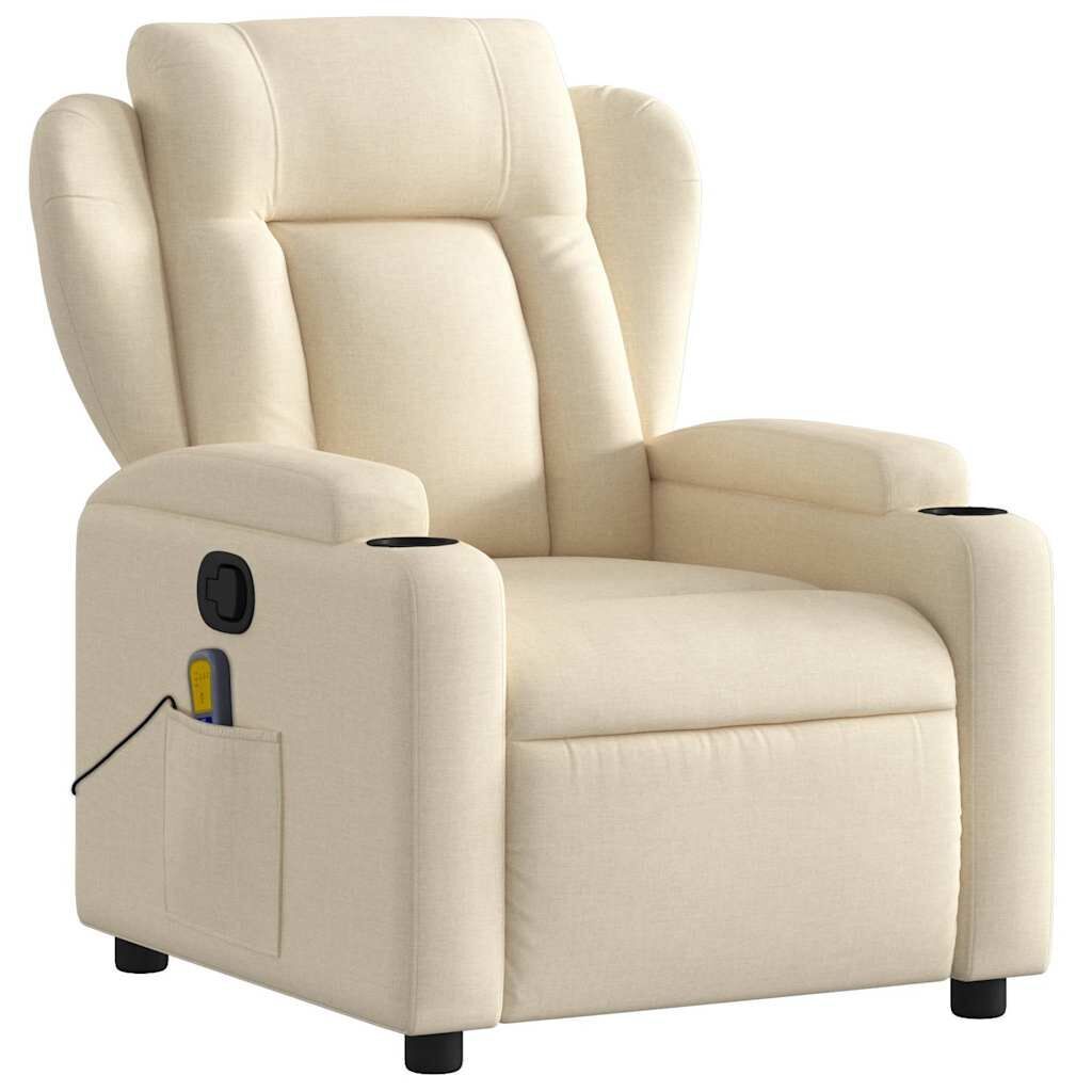 Massage Recliner Chair Cream Fabric Price
