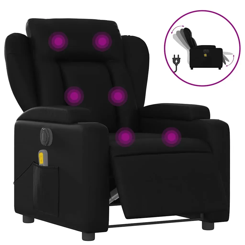 Electric Massage Recliner Chair Black Faux Leather Price