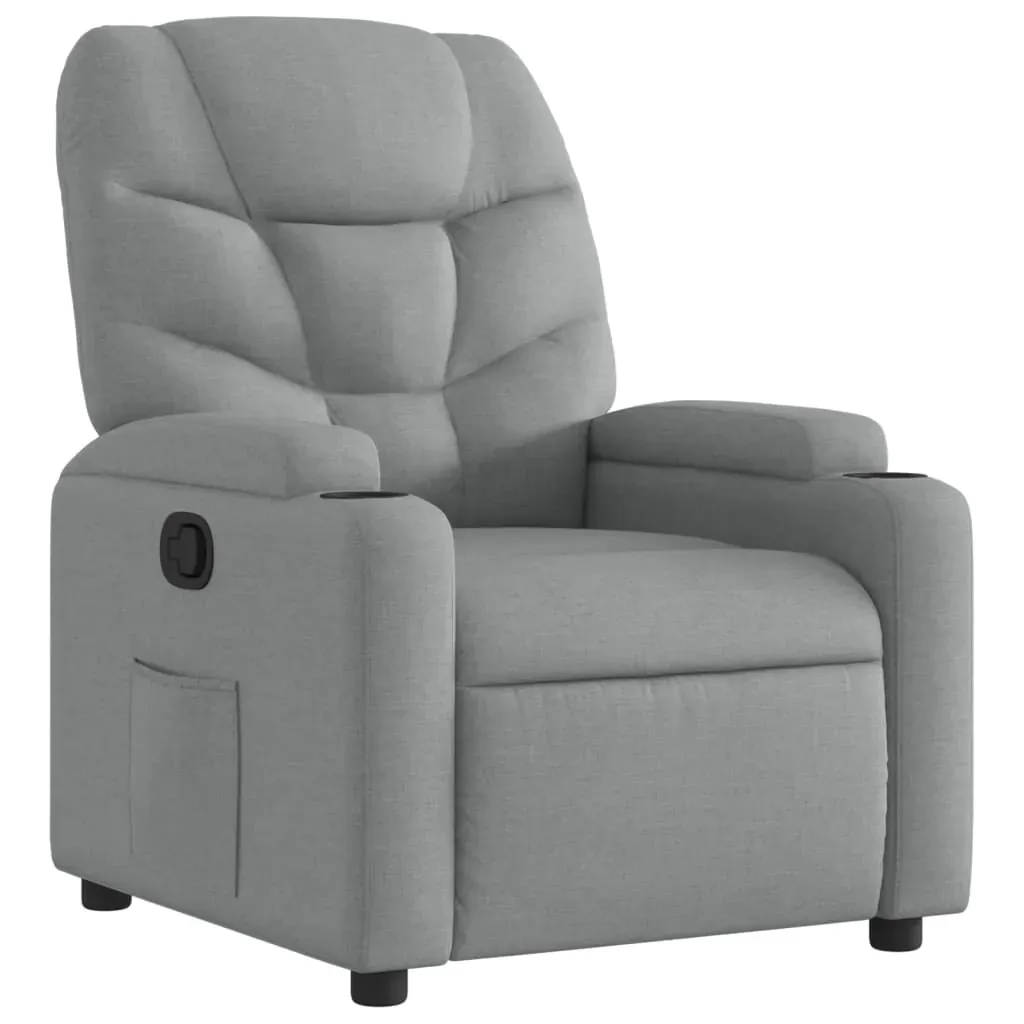 Recliner Chair Light Grey Fabric Price