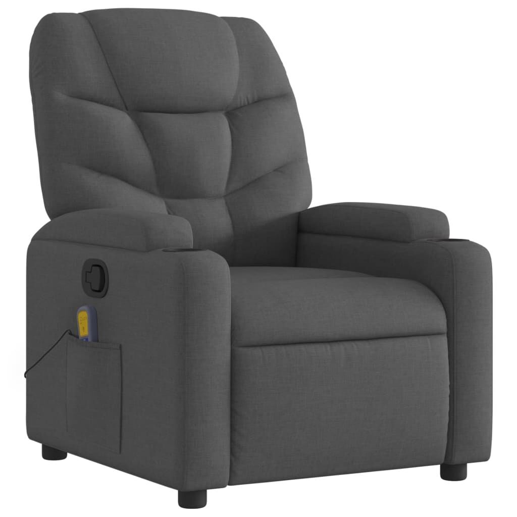 Massage Recliner Chair Dark Grey Fabric Price