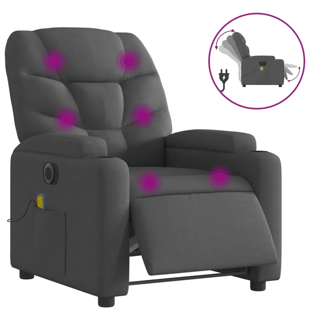 Electric Massage Recliner Chair Dark Grey Fabric Price