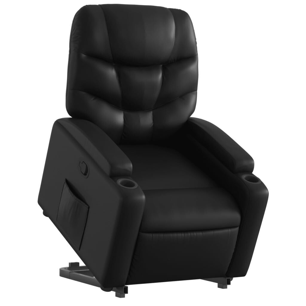 Stand up Recliner Chair Black Faux Leather Price