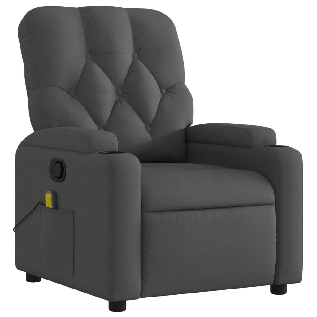 Massage Recliner Chair Dark Grey Fabric Price