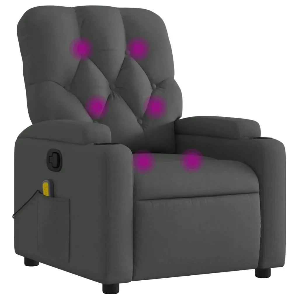 Massage Recliner Chair Dark Grey Fabric Price
