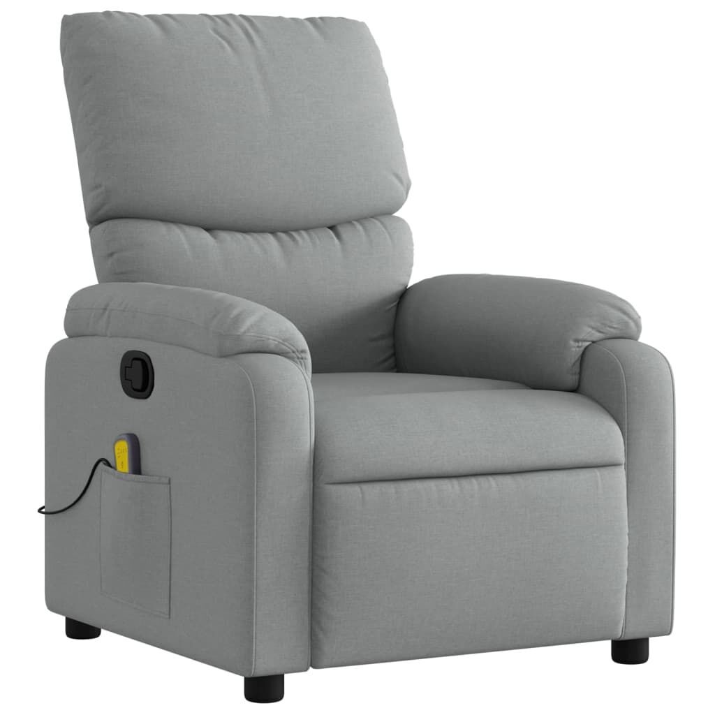 Massage Recliner Chair Light Grey Fabric Price