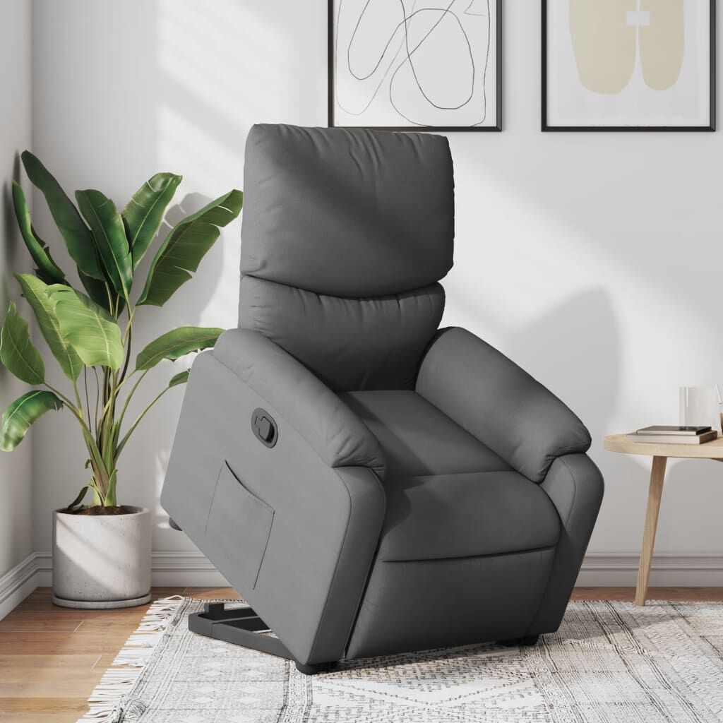 Stand up Recliner Chair Dark Grey Fabric Price