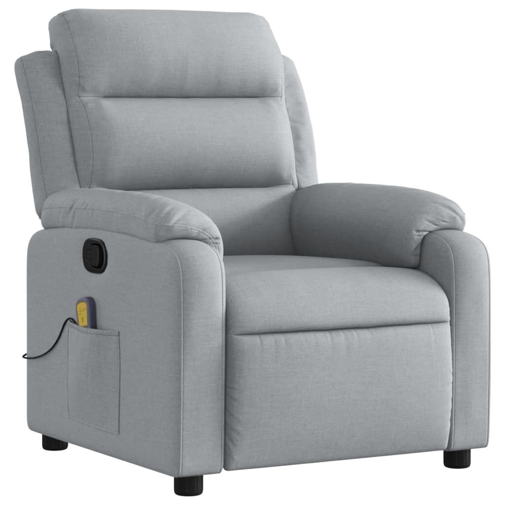 Massage Recliner Chair Light Grey Fabric Price
