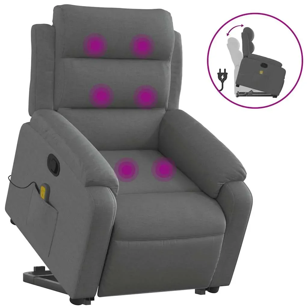 Stand up Massage Recliner Chair Dark Grey Fabric Price