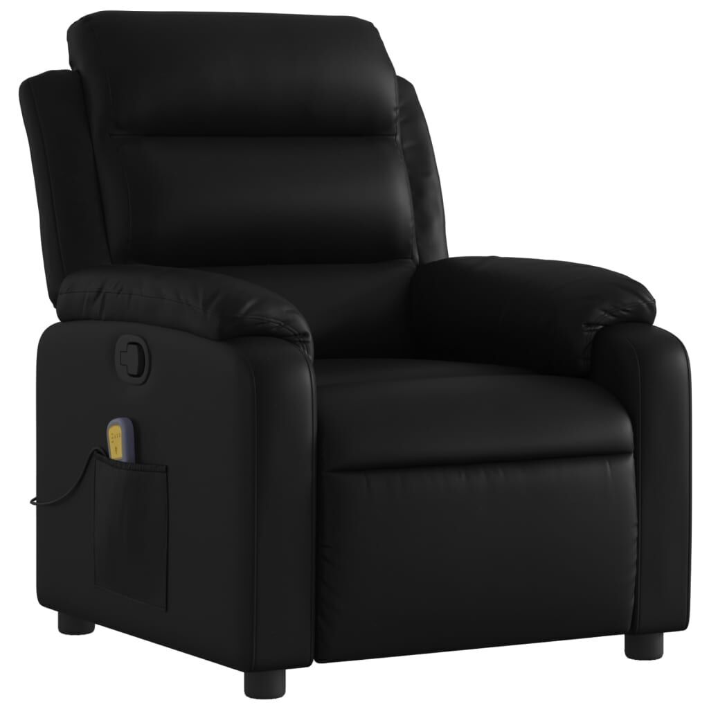 Massage Recliner Chair Black Faux Leather Price