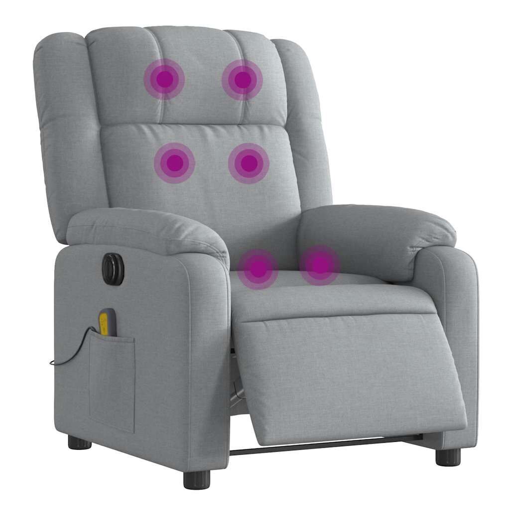 Electric Massage Recliner Chair Light Grey Fabric Price