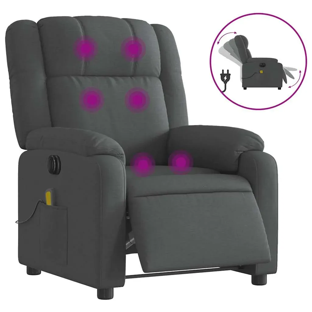 Electric Massage Recliner Chair Dark Grey Fabric Price