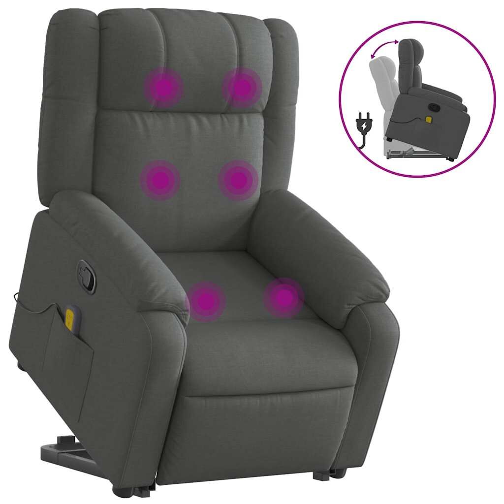 Stand up Massage Recliner Chair Dark Grey Fabric Price