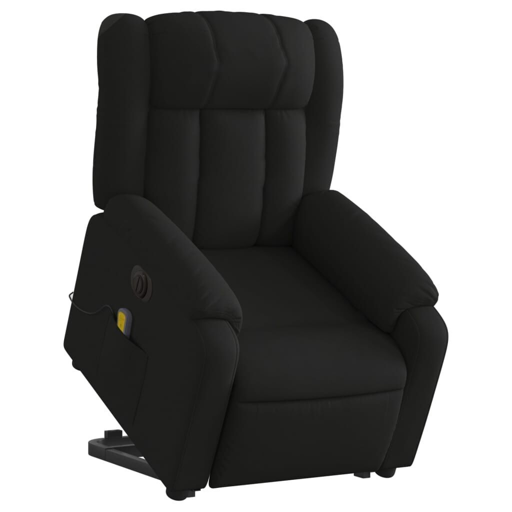 Electric Stand up Massage Recliner Chair Black Faux Leather Price